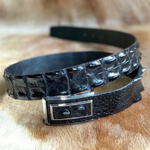 genuine crocodile hornback skin belt