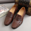 men's crocodile belly skin mocassin