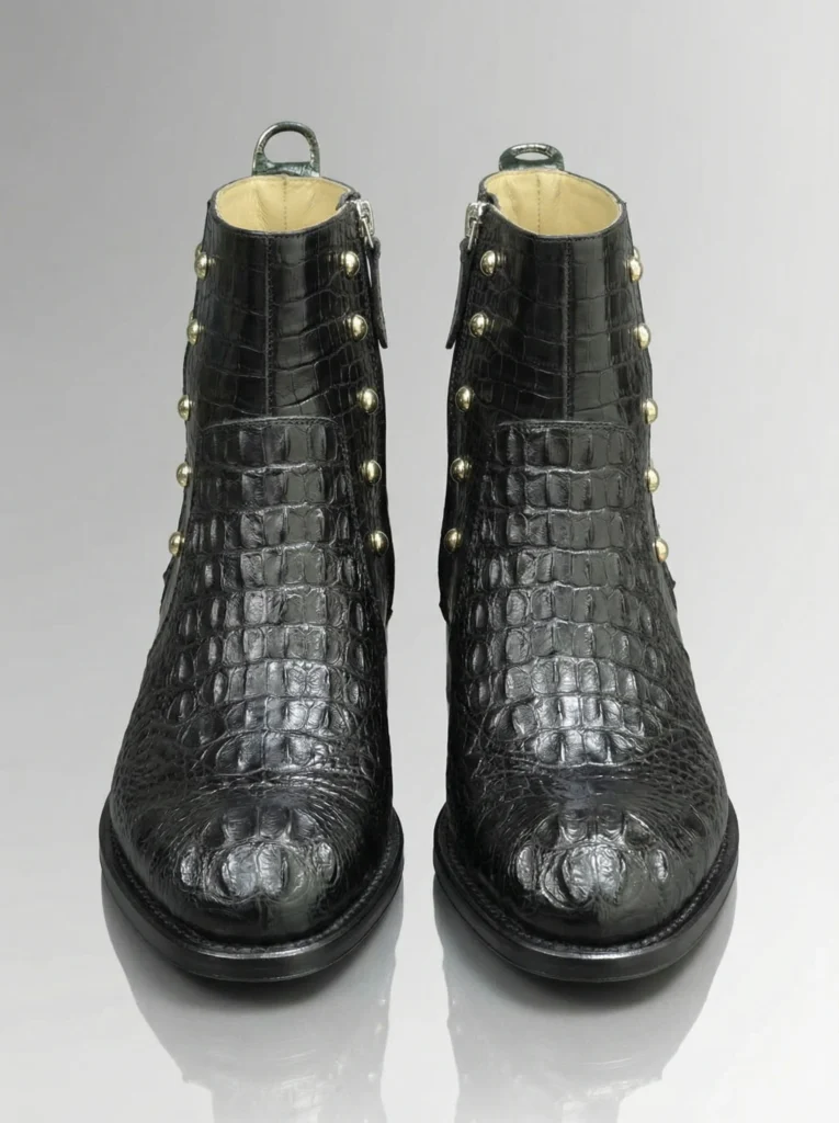 Hand-Stitched Genuine Crocodile Leather Boots