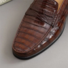 men's crocodile belly skin mocassin