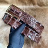 genuine crocodile hornback skin belt