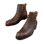 Hand-Stitched Genuine Crocodile Leather Boots