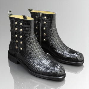Hand-Stitched Genuine Crocodile Leather Boots