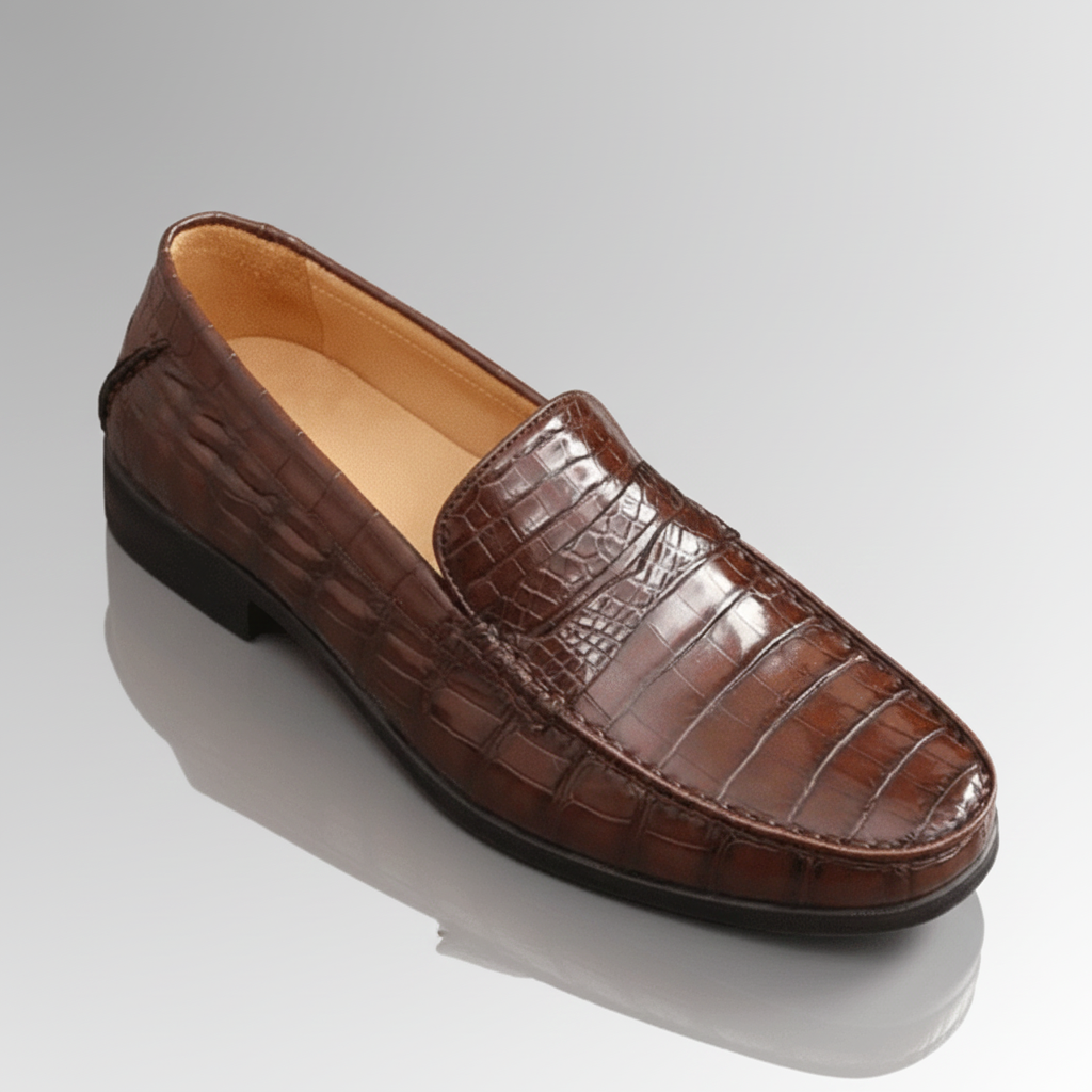 Men's Crocodile Skin Moccasins-alt5