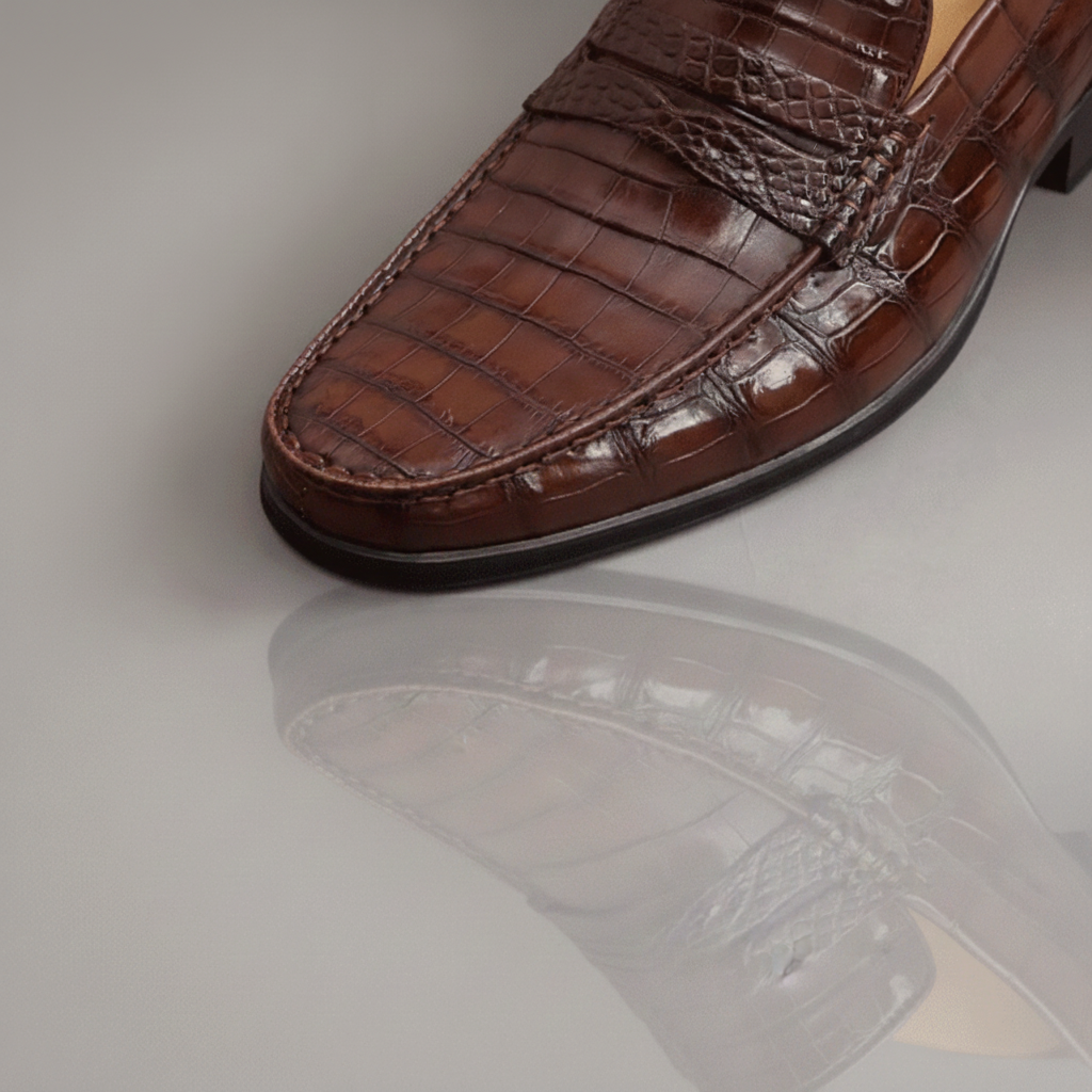 Men's Crocodile Skin Moccasins-alt3