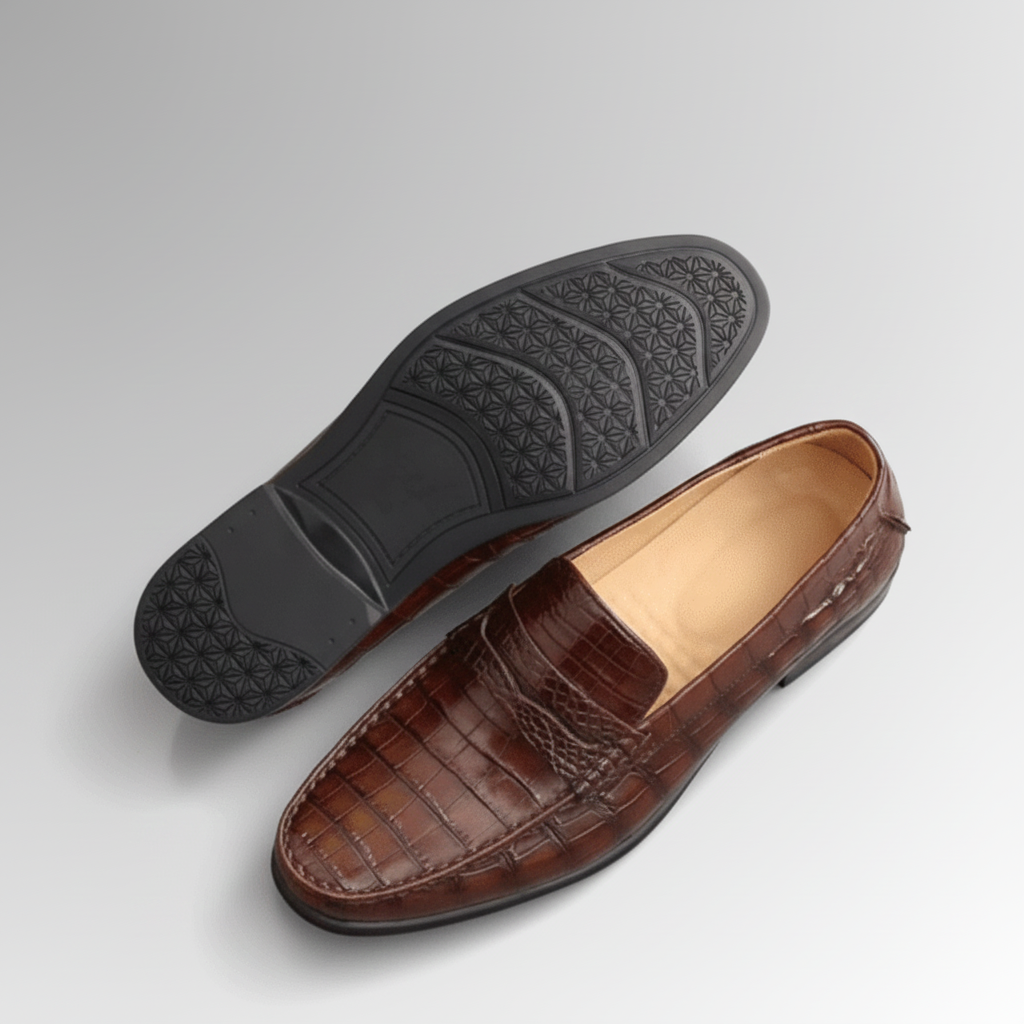 Men's Crocodile Skin Moccasins-alt4