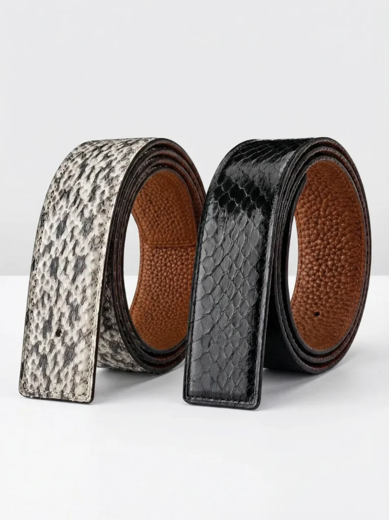 Python Skin Belt Without Buckle