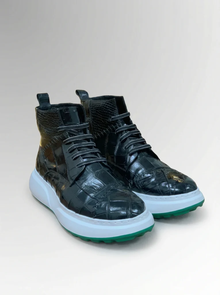Alligator Skin High-top Board Sneakers
