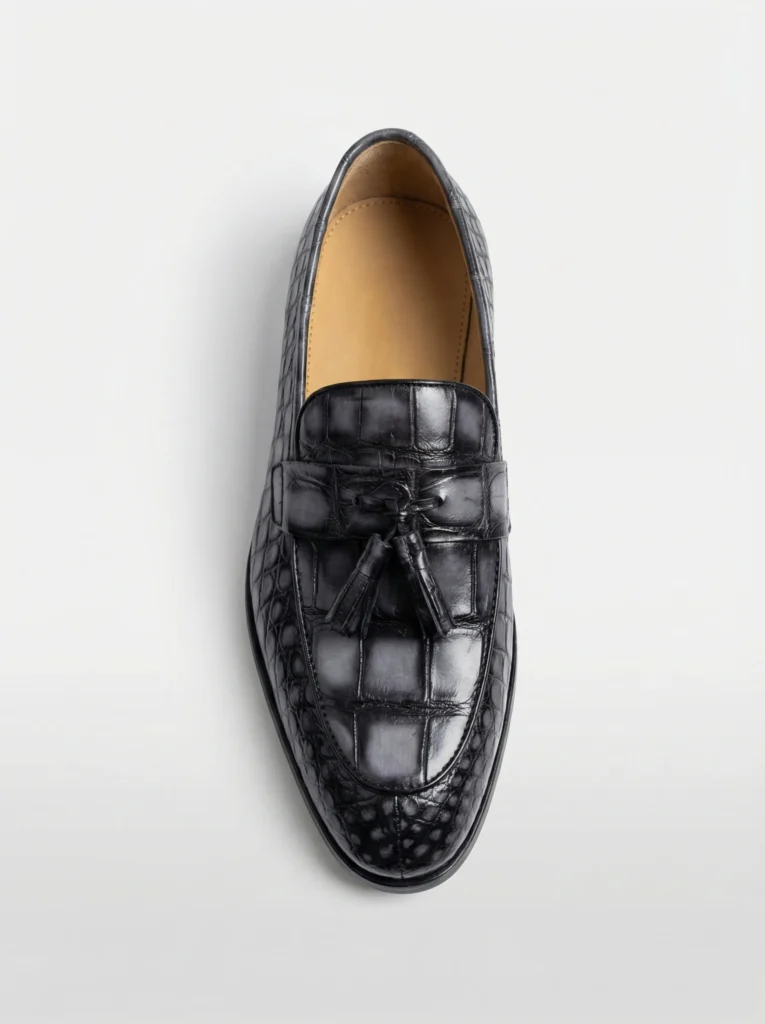 Crocodile Skin Tassel Loafers