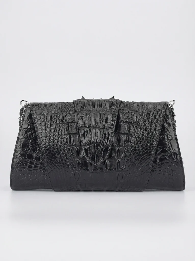 Crocodile Skin Oversized Clutch Bag