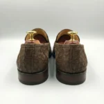 Suede Crocodile Skin Loafers