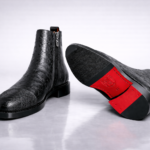 Ostrich Skin Ankle Boots