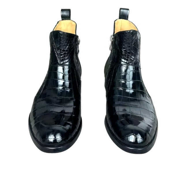 Crocodile Belly Skin Ankle Boots