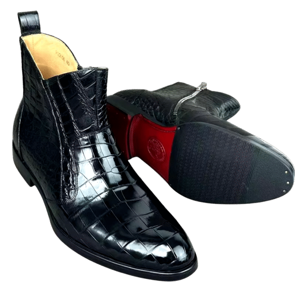 Crocodile Belly Skin Ankle Boots