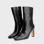 Alligator Leather Mid-Calf Boots