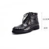 Crocodile Skin Lace-Up Boots