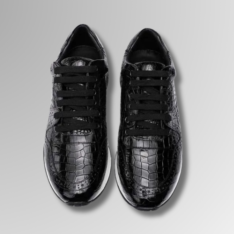 Crocodile Leather Brogue Sneakers-alt7