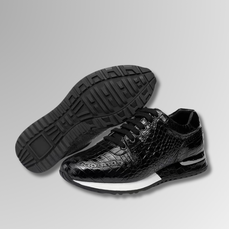 Crocodile Leather Brogue Sneakers-alt9