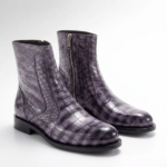 Luxury Handpainted Alligator Leather Round Toe Boots
