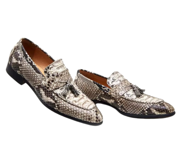 Snake Skin Loafers With Tassels