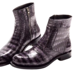 Crocodile Skin round toe boots