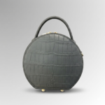 Alligator Leather Round Handbag