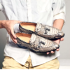 Snake Skin Loafers With Tassels