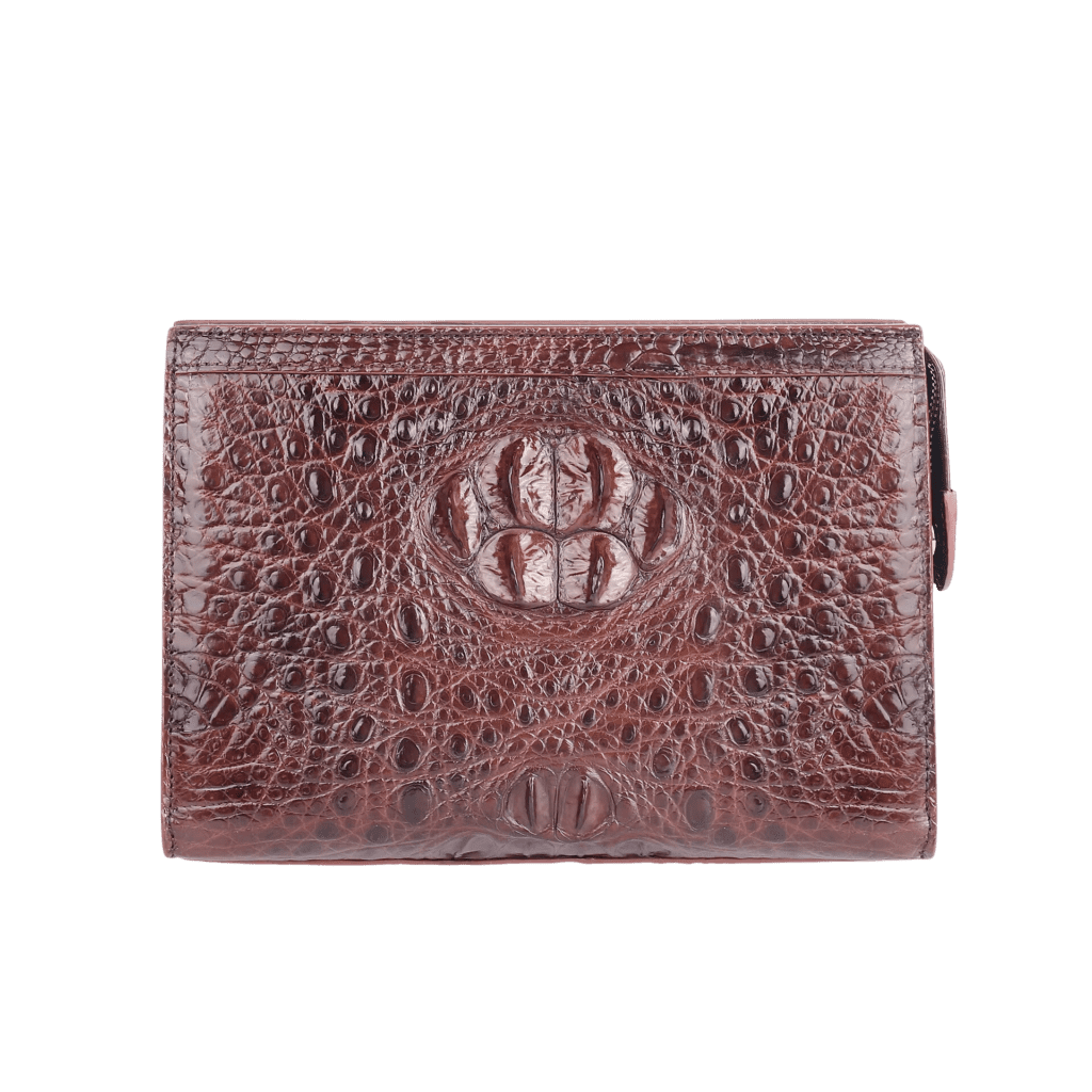 brown crocodile skin wallet