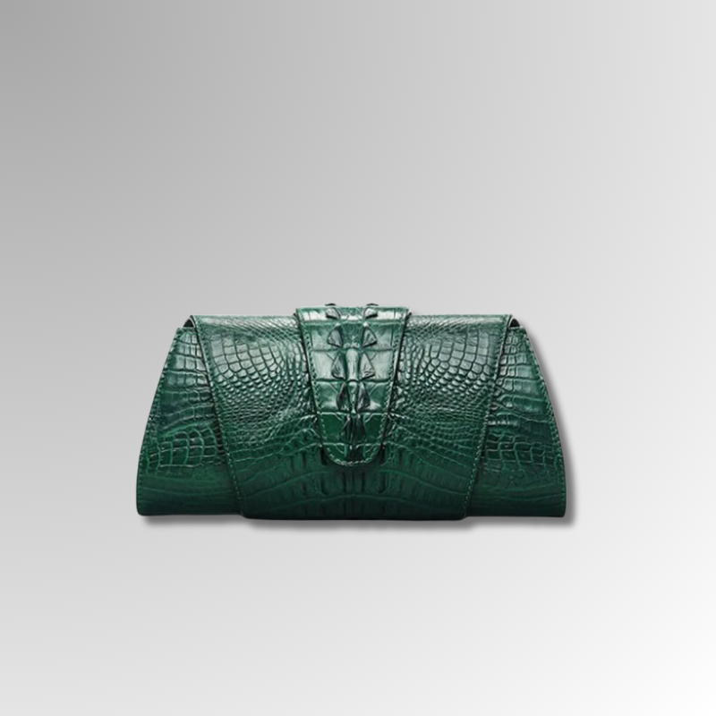 Crocodile Skin Oversized Clutch Bag