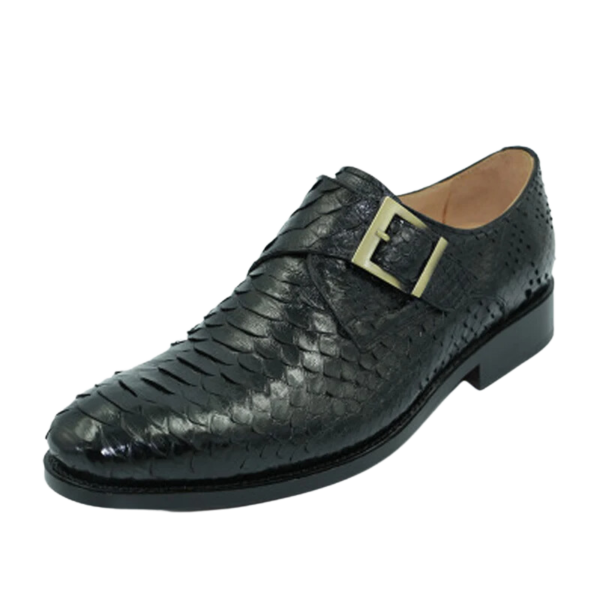 Classic Snake Skin Shoes With Buckle Strap