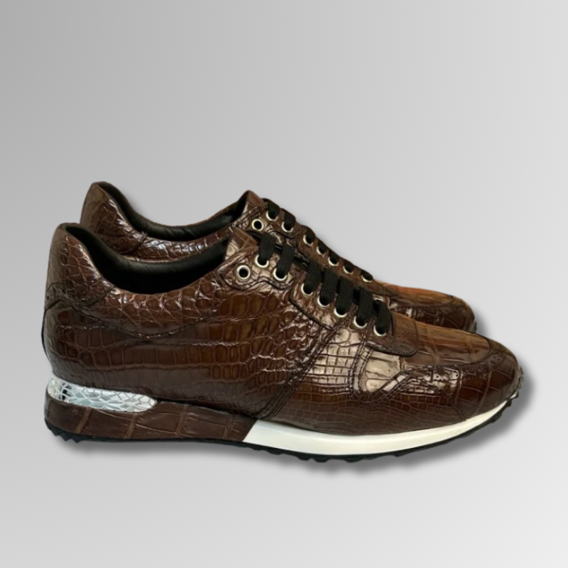 Crocodile Leather Brogue Sneakers-alt12