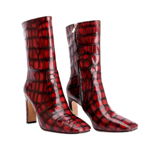 crocodile belly skin boots for women