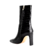 Black Crocodile Belly Skin Mid-Calf Boots