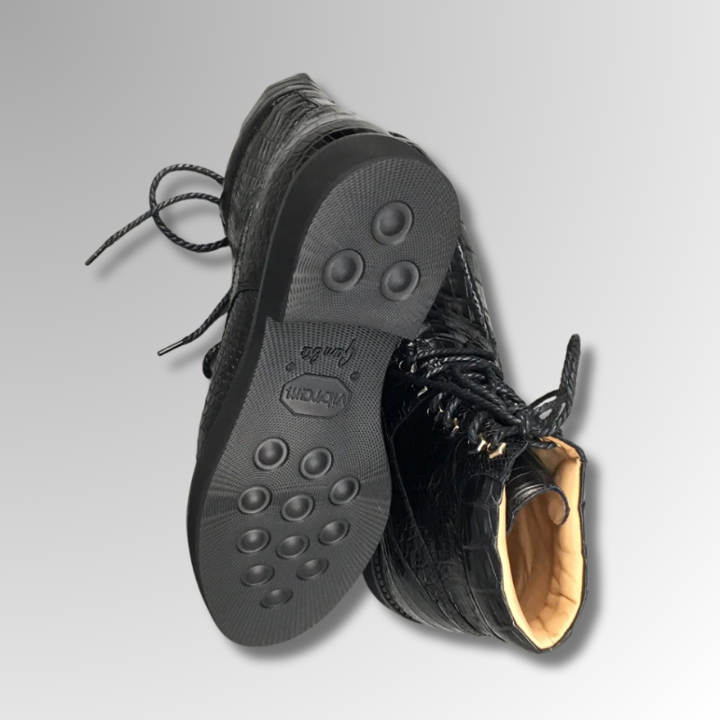 Crocodile Skin Lace-Up Boots-alt12