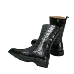 genuine crocodile skin mid-calf boots
