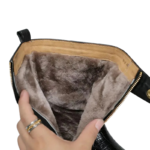 genuine crocodile skin mid-calf boots