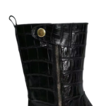 genuine crocodile skin mid-calf boots