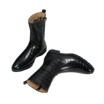 genuine crocodile skin mid-calf boots