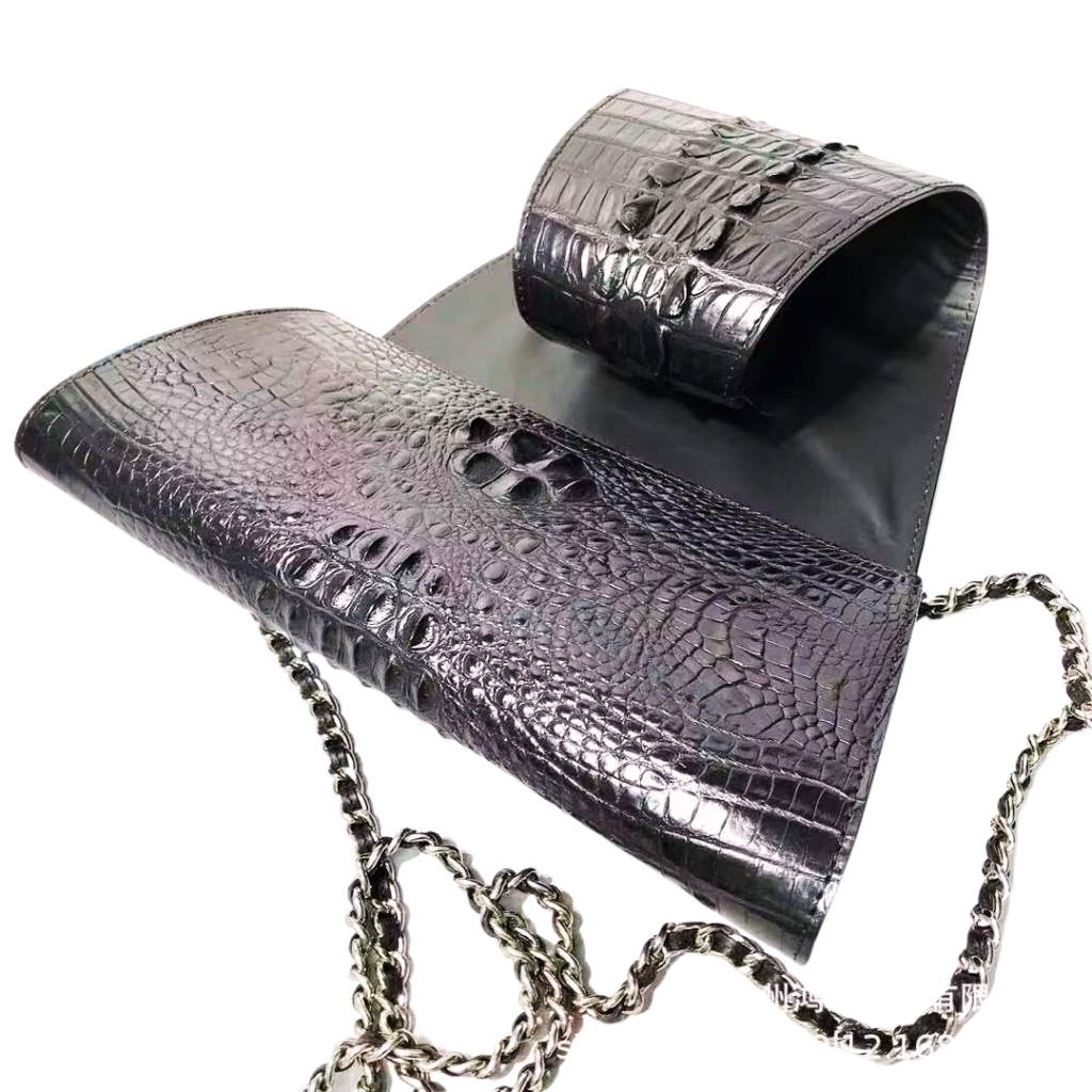 Crocodile Skin Oversized Clutch Bag