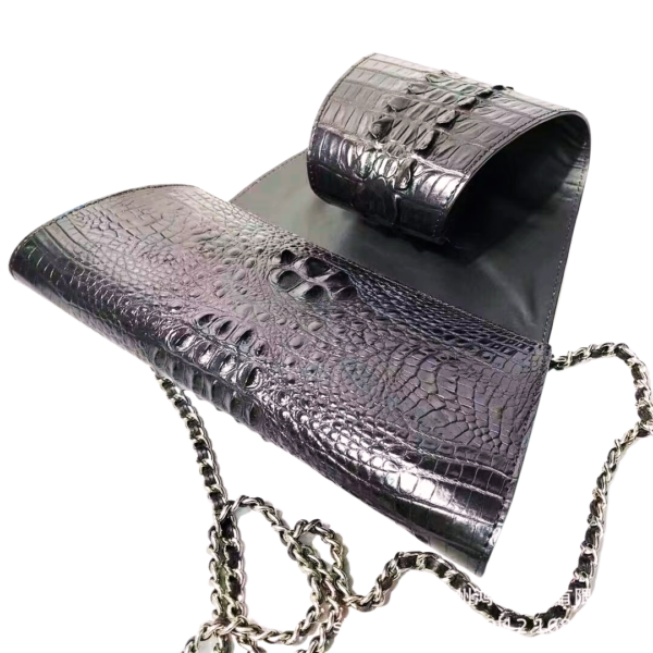 Crocodile Skin Oversized Clutch Bag