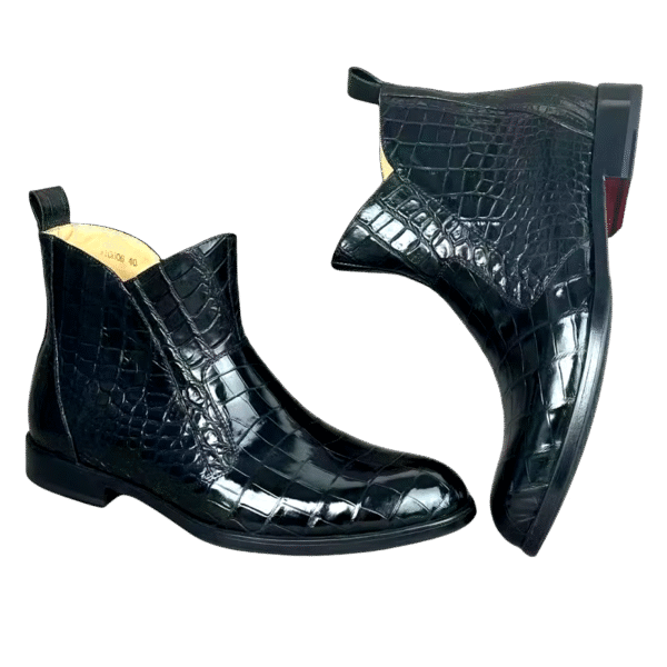 Crocodile Belly Skin Ankle Boots
