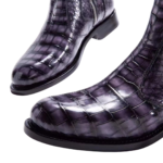 Crocodile Skin round toe boots