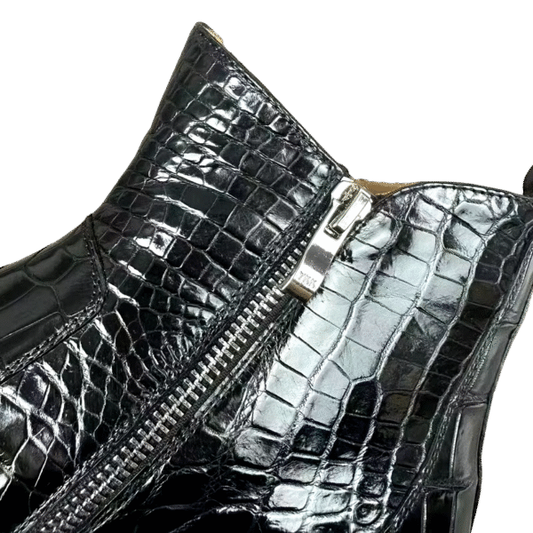 Crocodile Belly Skin Ankle Boots