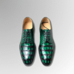 crocodile belly skin classic lace-up shoes