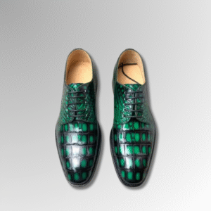 crocodile belly skin classic lace-up shoes