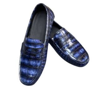 Handpainted Crocodile Skin Loafers