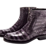 Crocodile Skin round toe boots