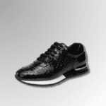 Black Crocodile Skin Sneakers