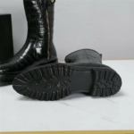 genuine crocodile skin mid-calf boots