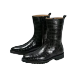 genuine crocodile skin mid-calf boots